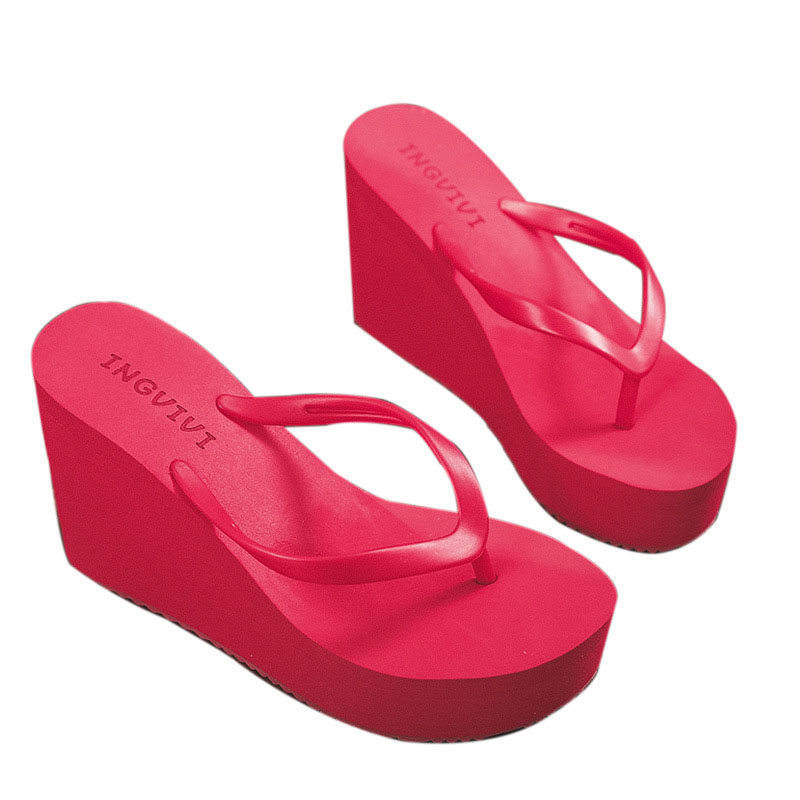 Women's Mid Heels Flip Flops Summer Sandals Platform Wedges Slippers Shoes Thong 