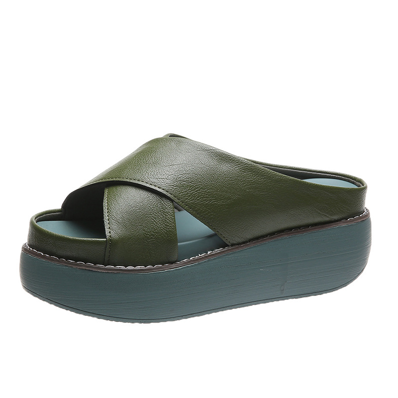 ladies wedge mule sandals