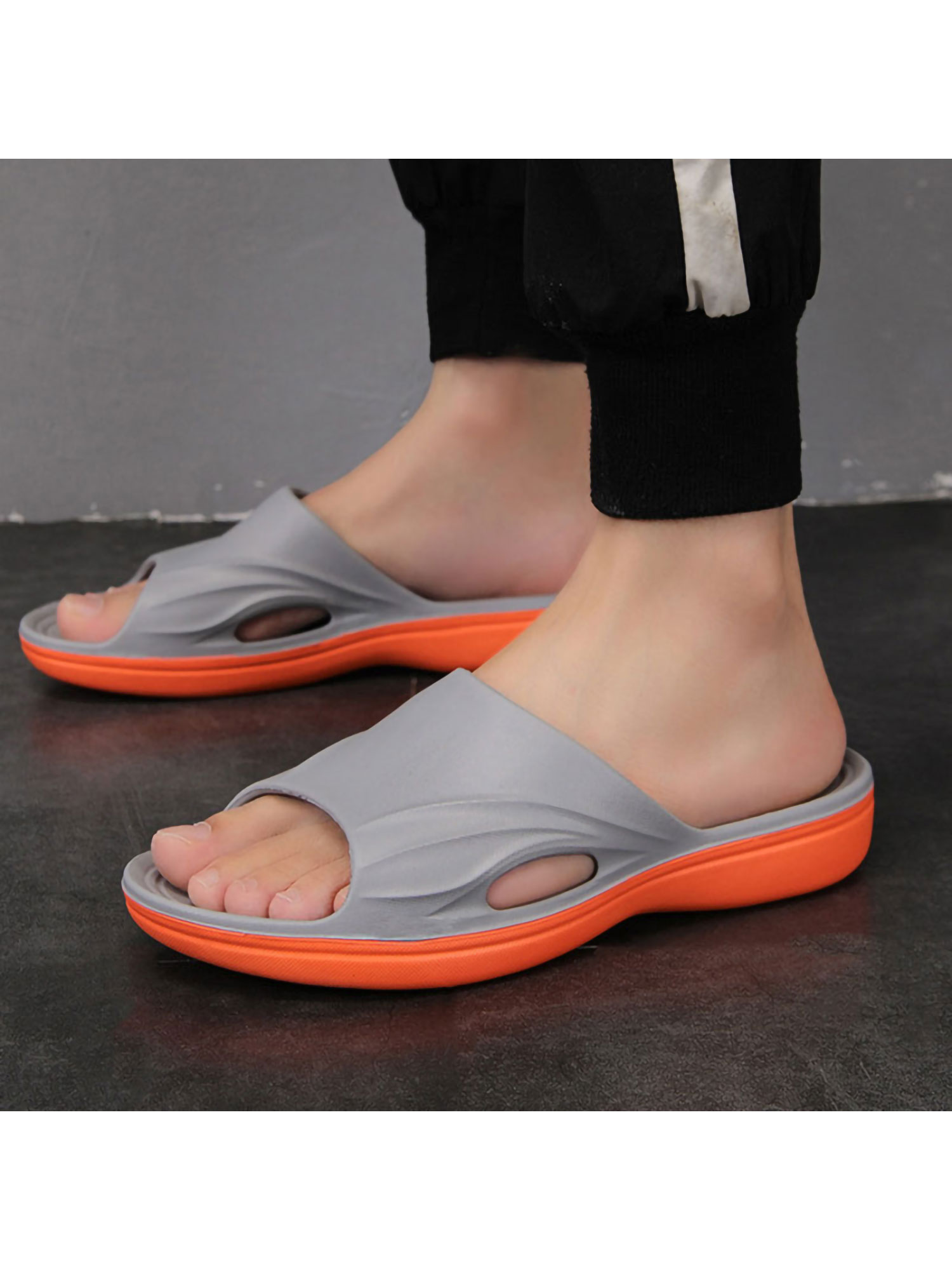 Mens Slip On Sport Slide Sandals Flip Flop Shower Shoes House Slippers Pool R4L4