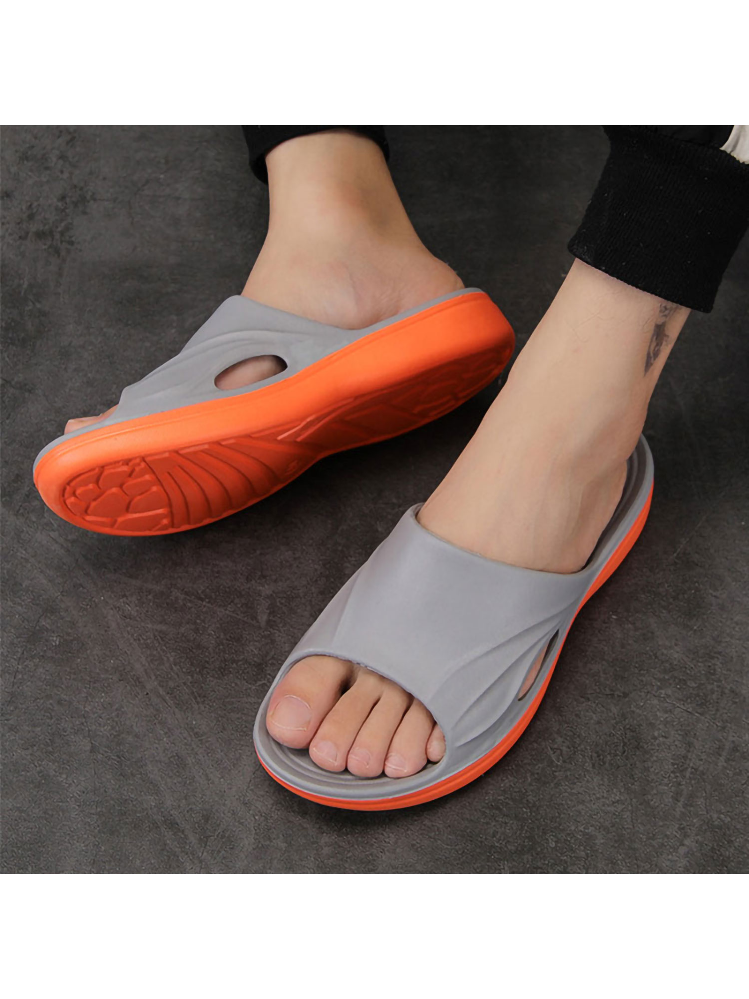 Mens Slip On Sport Slide Sandals Flip Flop Shower Shoes House Slippers Pool R4L4