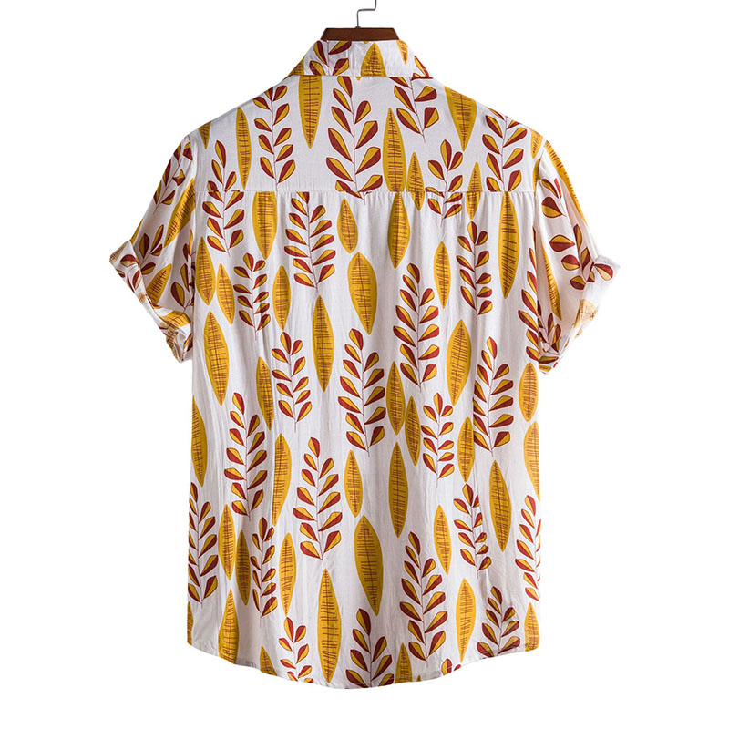 Mens Summer Short Sleeve Shirts Cardigan Beach Casual Fit Loose Tops T Shirts
