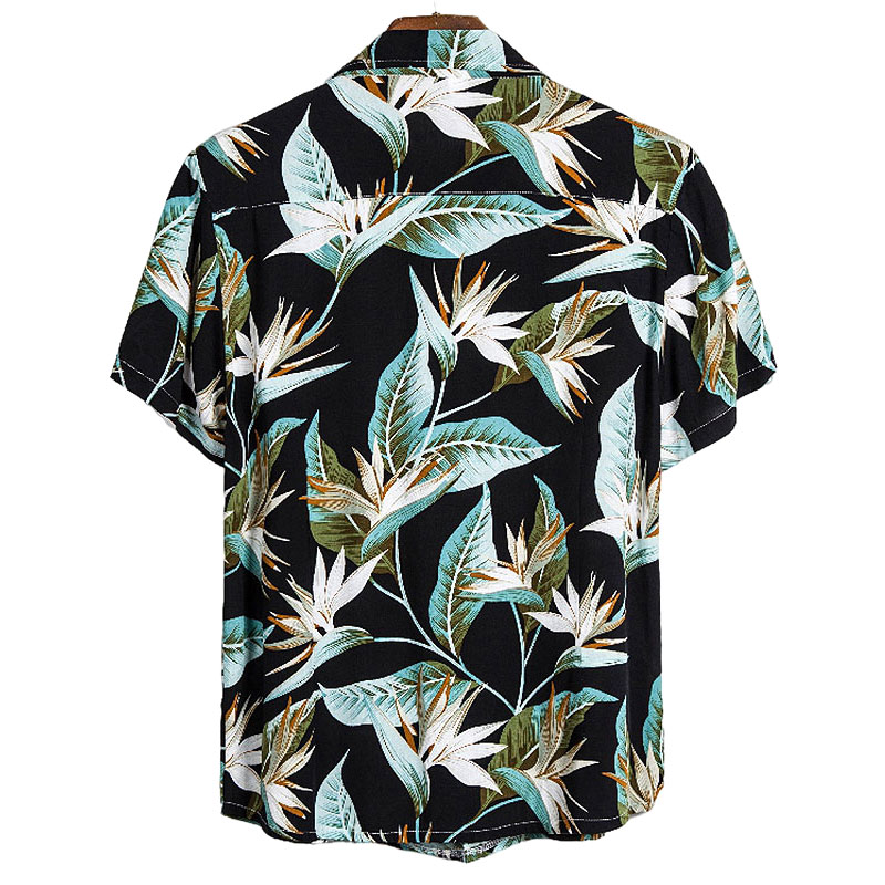 Retro Style Painting Print Men's Casual Short Sleeve Hawaiian Shirt With  Chest Pocket, Men's Shirt For Summer Vacation Resort, Tops For Men - Temu