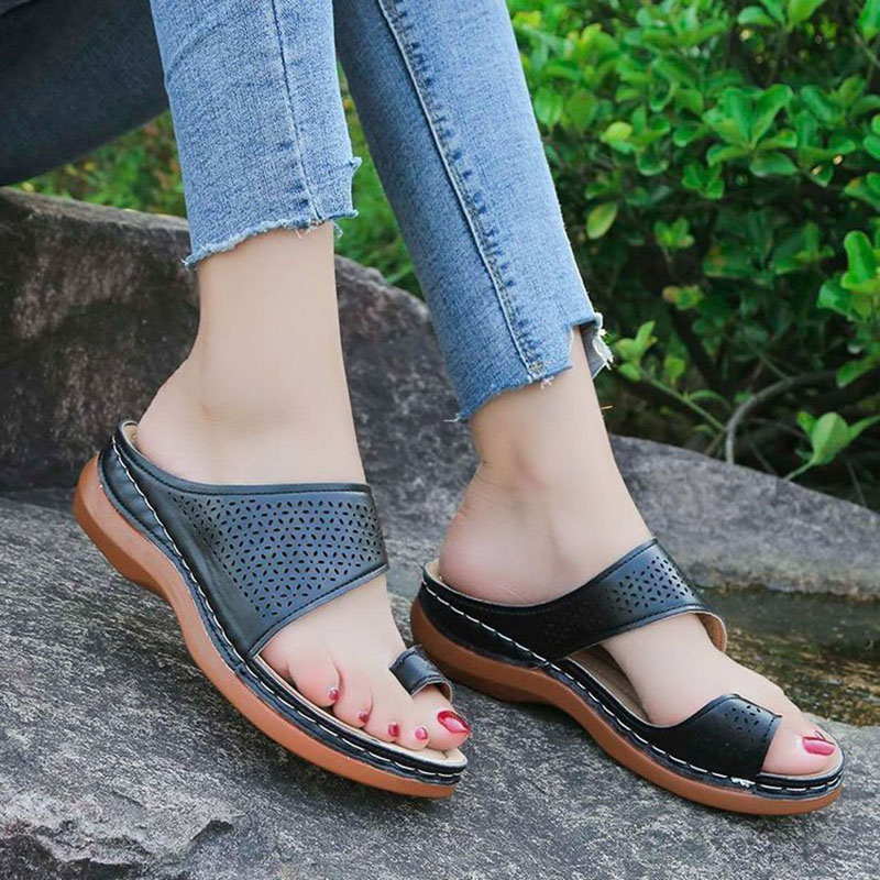 Womens Orthopedic Slide Ring Toe Sandals Slip On Flip Flop Summer Shoe ...