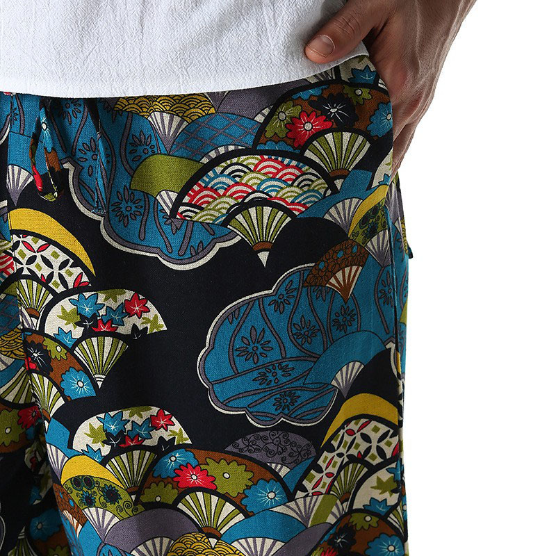 mens linen capri shorts