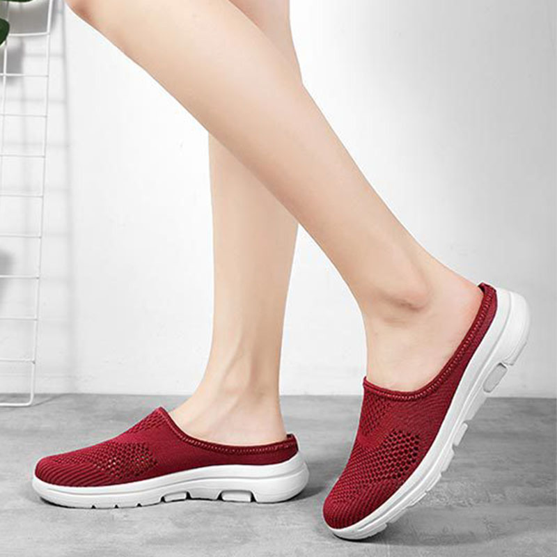 Womens Backless Walking Sandals Summer Slip-on Mule Shoes Closed Toe ...