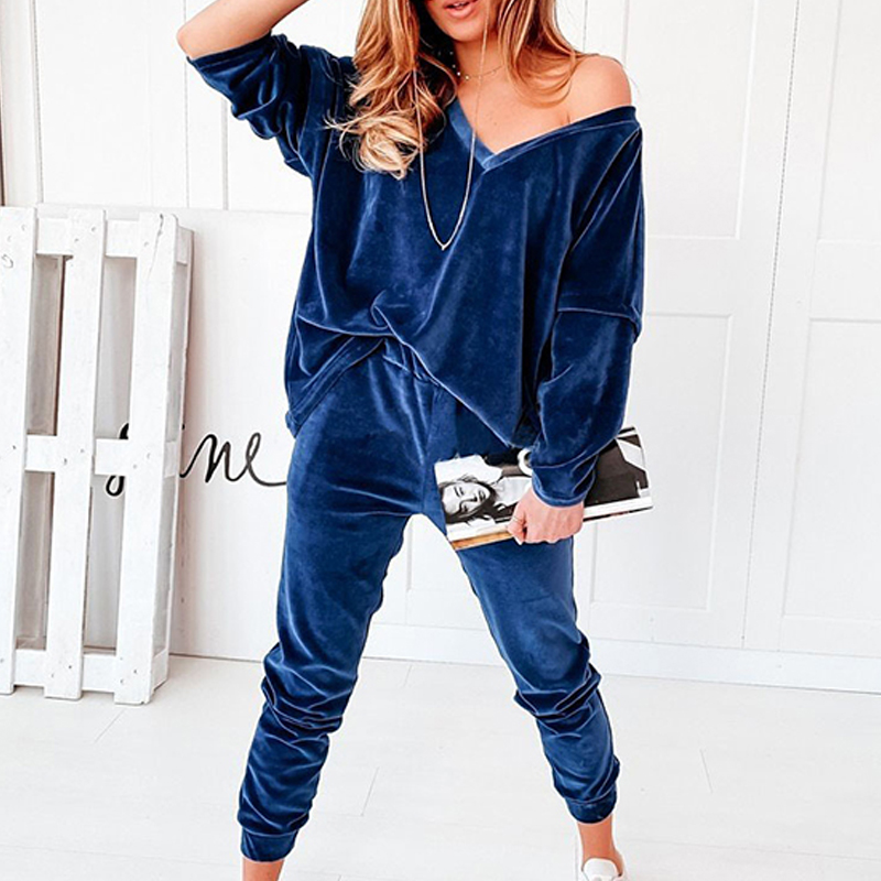 Womens Long Sleeve Velvet Velour 