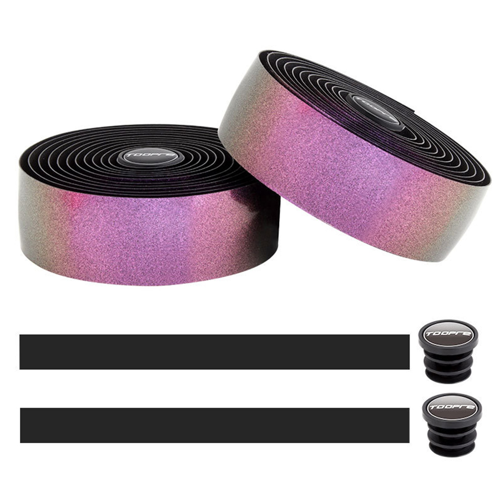 2 PCS Bicycle Handlebar Tape Gradient EVA PU Road Bike Bar Wrap Anti-slip Shock