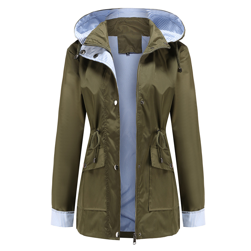 Details about   US Womens Hooded Waterproof Raincoat Wind Jacket Ladies Outdoor Rain Forest Coat