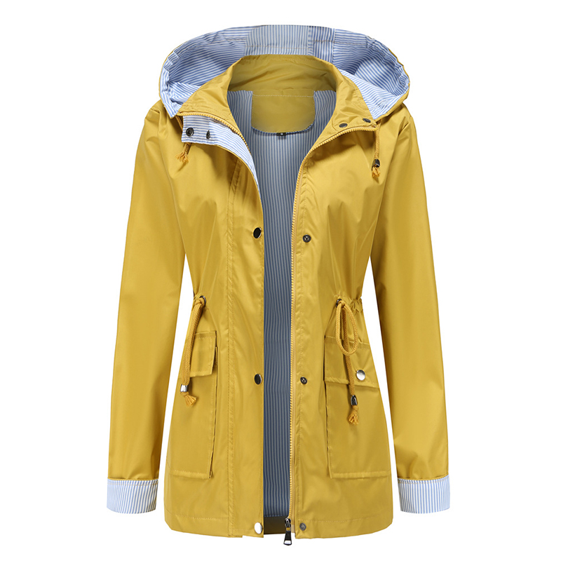 Details about   US Womens Hooded Waterproof Raincoat Wind Jacket Ladies Outdoor Rain Forest Coat