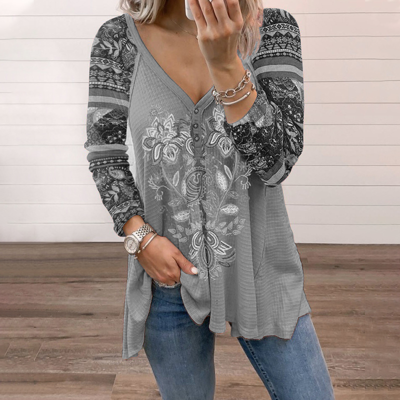 Plus Size Womens V-Neck Tops Ladies Long Sleeve Casual Tee eBay