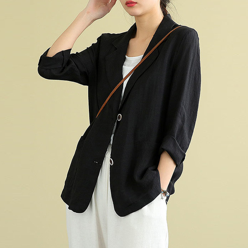 Linen jacket 2024 womens casual