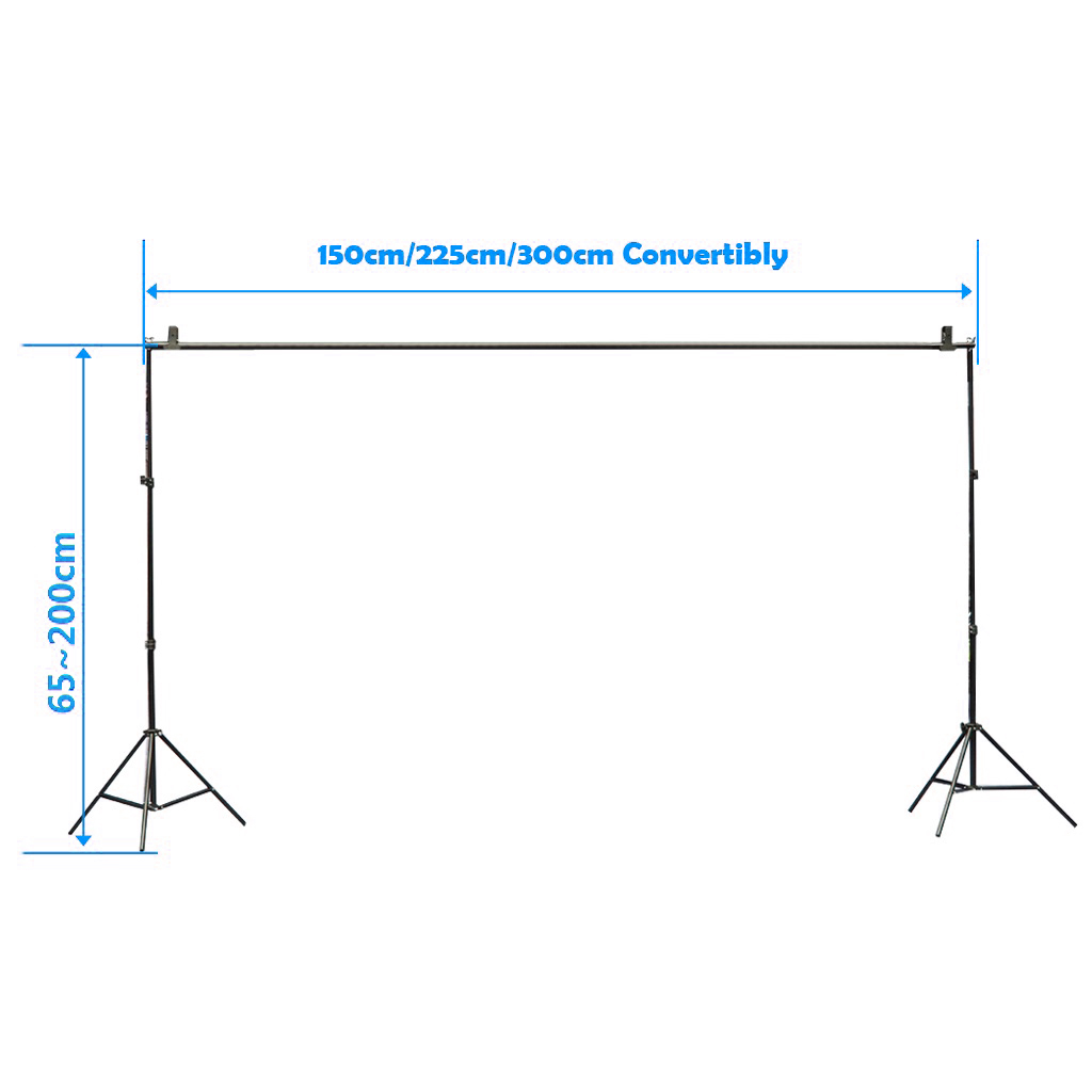 Adjustable Photo Backdrop Stand Kit - 2x3m Detachable Iron Material Background Stand - Photo Studio Backdrop Support System For Videography, Ecommerce Live Streaming