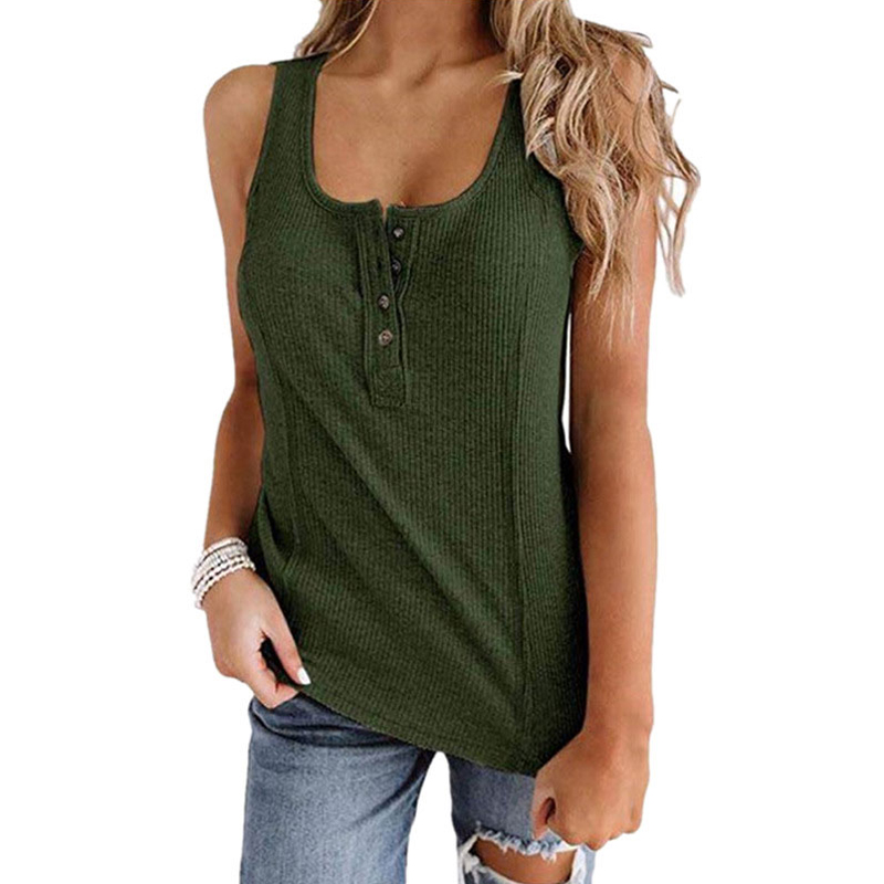 Womens Cotton Tank Top Sleeveless Cami Vest Ladies Casual T-shirt Plain Blouse