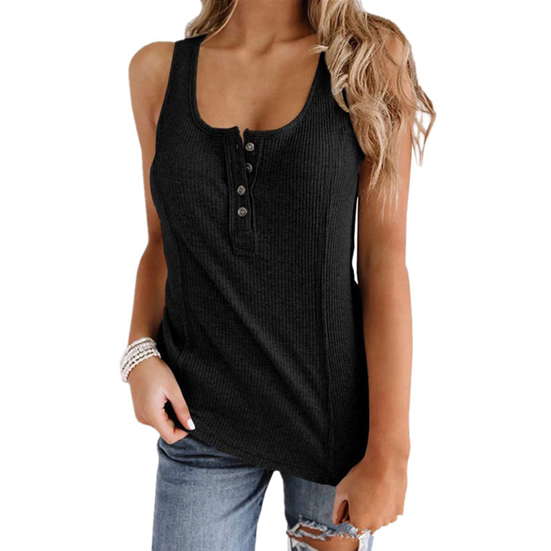 Womens Cotton Tank Top Sleeveless Cami Vest Ladies Casual T-shirt Plain Blouse