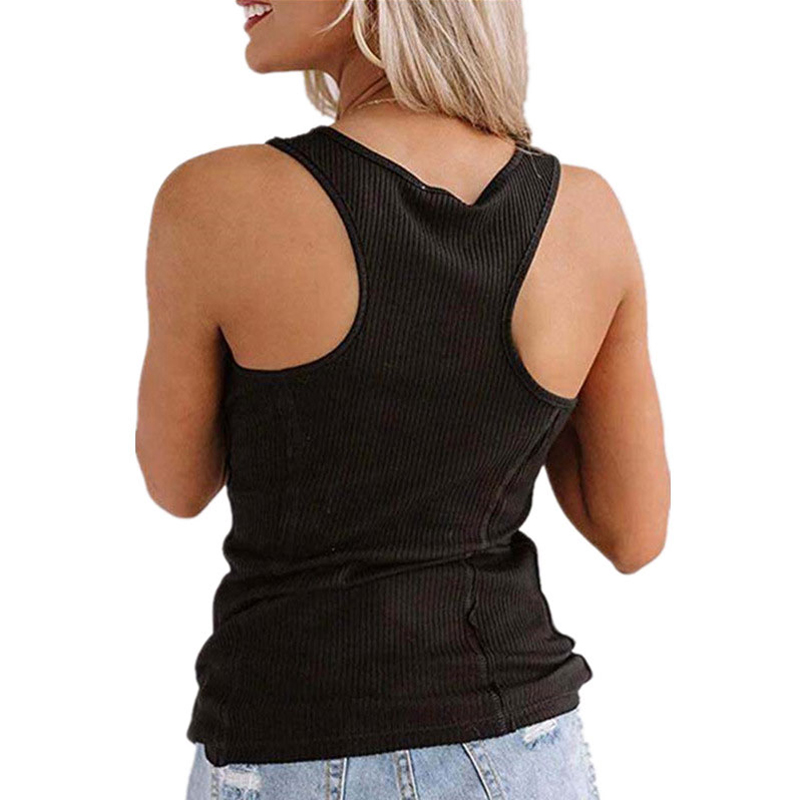 Womens Cotton Tank Top Sleeveless Cami Vest Ladies Casual T-shirt Plain Blouse