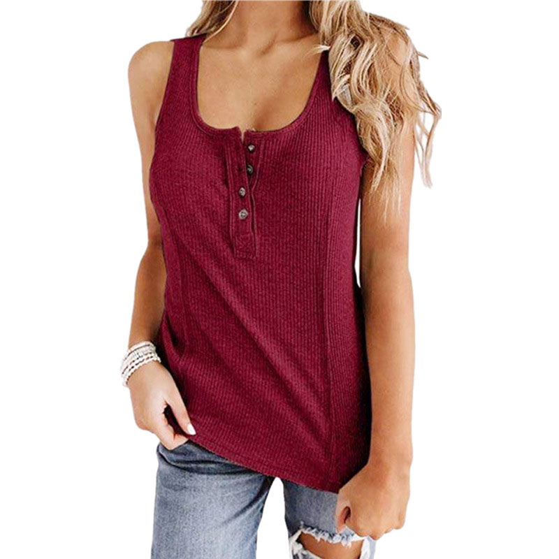 Womens Cotton Tank Top Sleeveless Cami Vest Ladies Casual T-shirt Plain Blouse