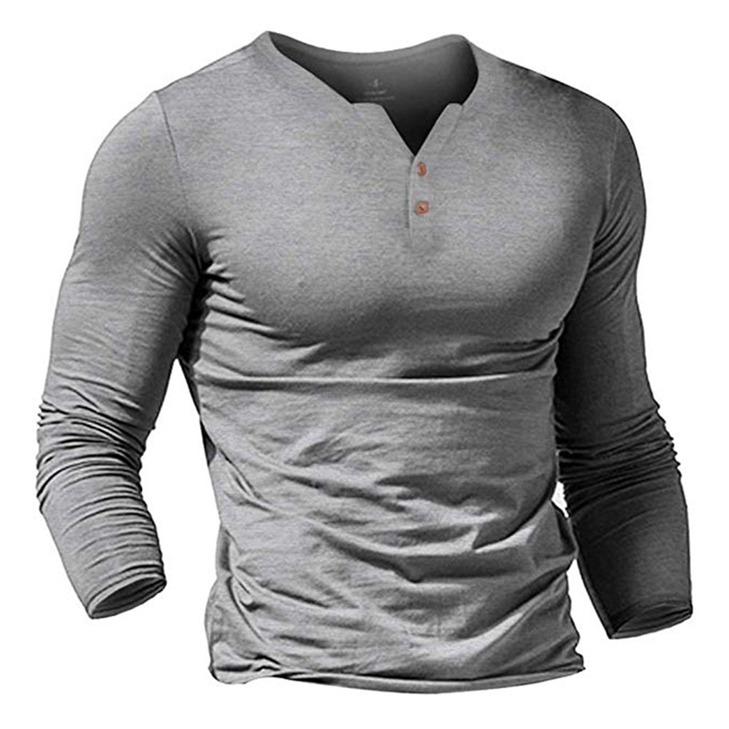 Free Mens shirts long sleeve pullover blouses solid tops thin basic T-shirts sz 