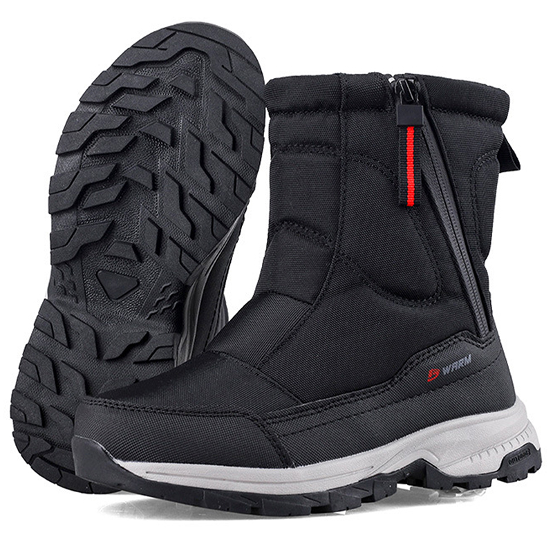 Fancyww Boys Girls Snow Boots Embroidery Winter Waterproof Slip Resistant Cold Weather Shoes