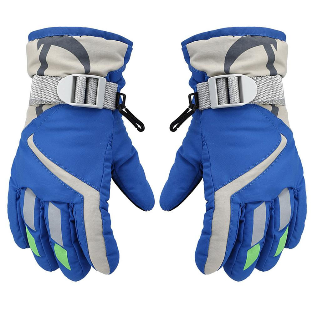 Windproof Waterproof Snow Snowboard Long-sleeved Mitten Children Ski Gloves 