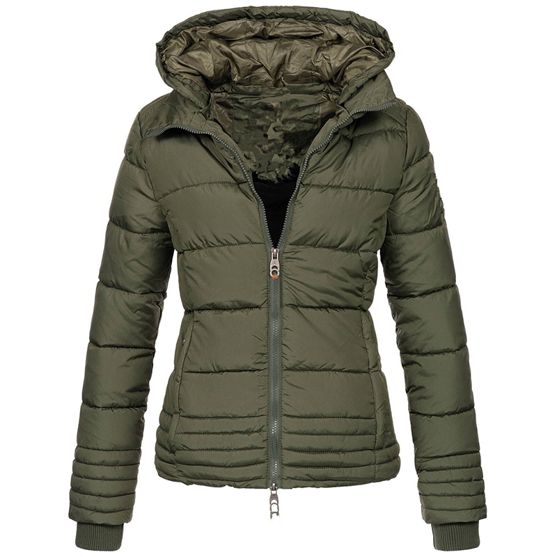 khaki padded coat ladies