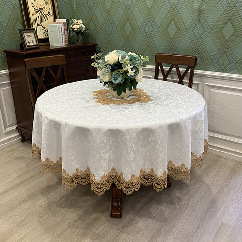 Floral Dining Kitchen Table Cover Round Tablecloth Christmas Wedding Party Decor