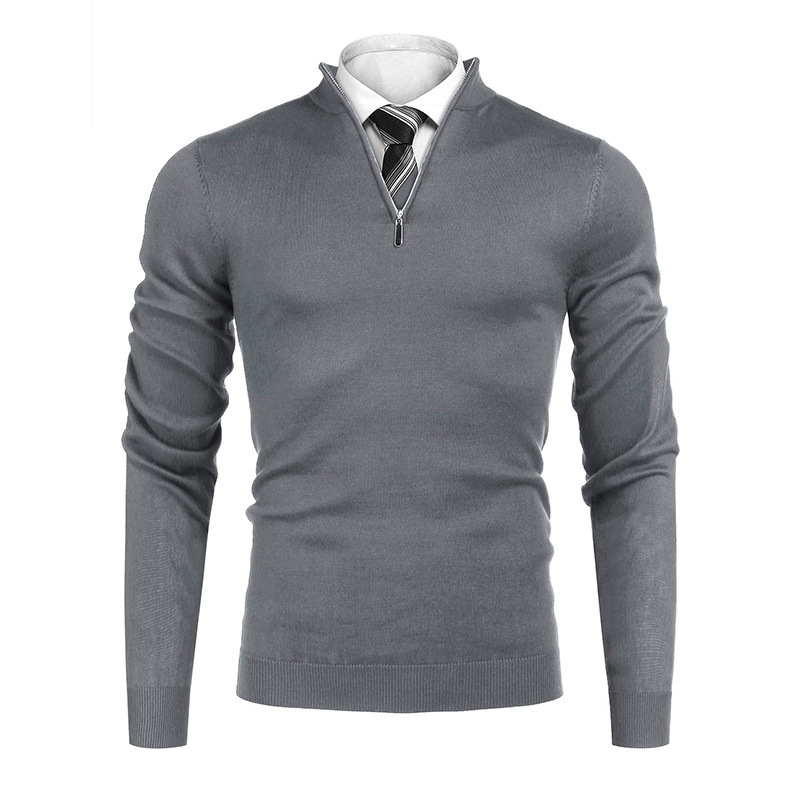 Honey GD Mens Classic Semi-high Collar Knitted Pullover Top Blouse