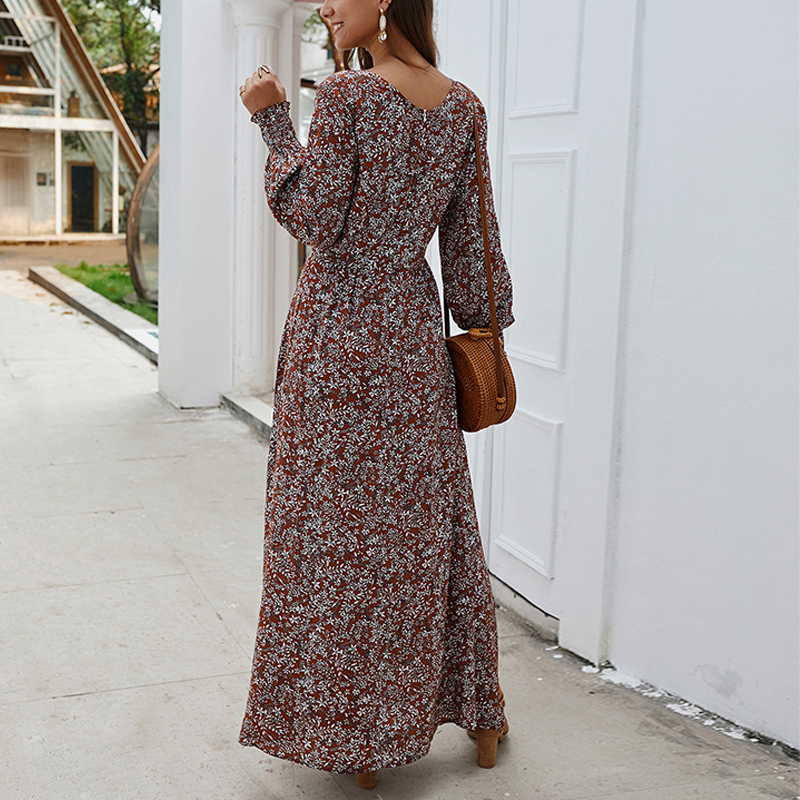 Women Boho Floral Long Sleeve Long 