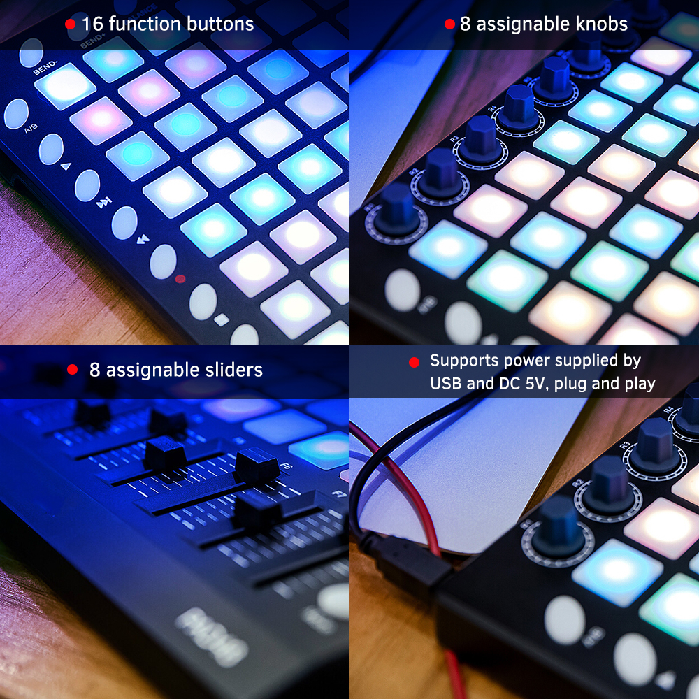 Worlde ORCA PAD48 PRO MIDI Keyboard Pad Controller 16 Drum
