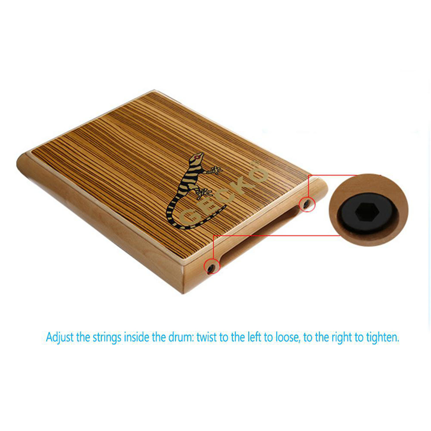 GECKO PAD-2 Compact Flat Cajon Drum Hand Tambourines Drum