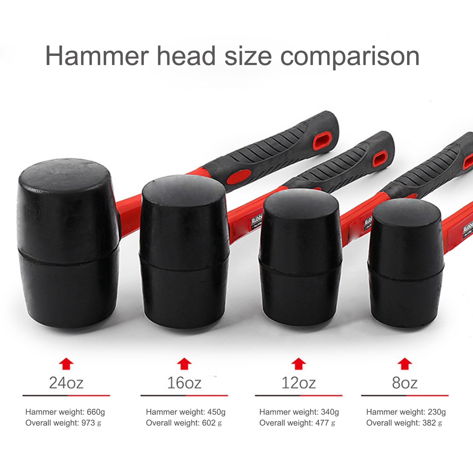 Non-elastic Hammer Rubber Panel Beating Rubber HammerMounting Hammer with Round