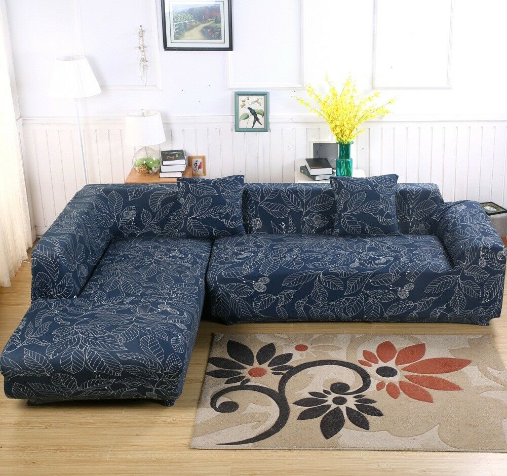 Sofa Covers L Shape 2pcs Polyester Fabric Stretch Slipcovers for Sectional sofa 