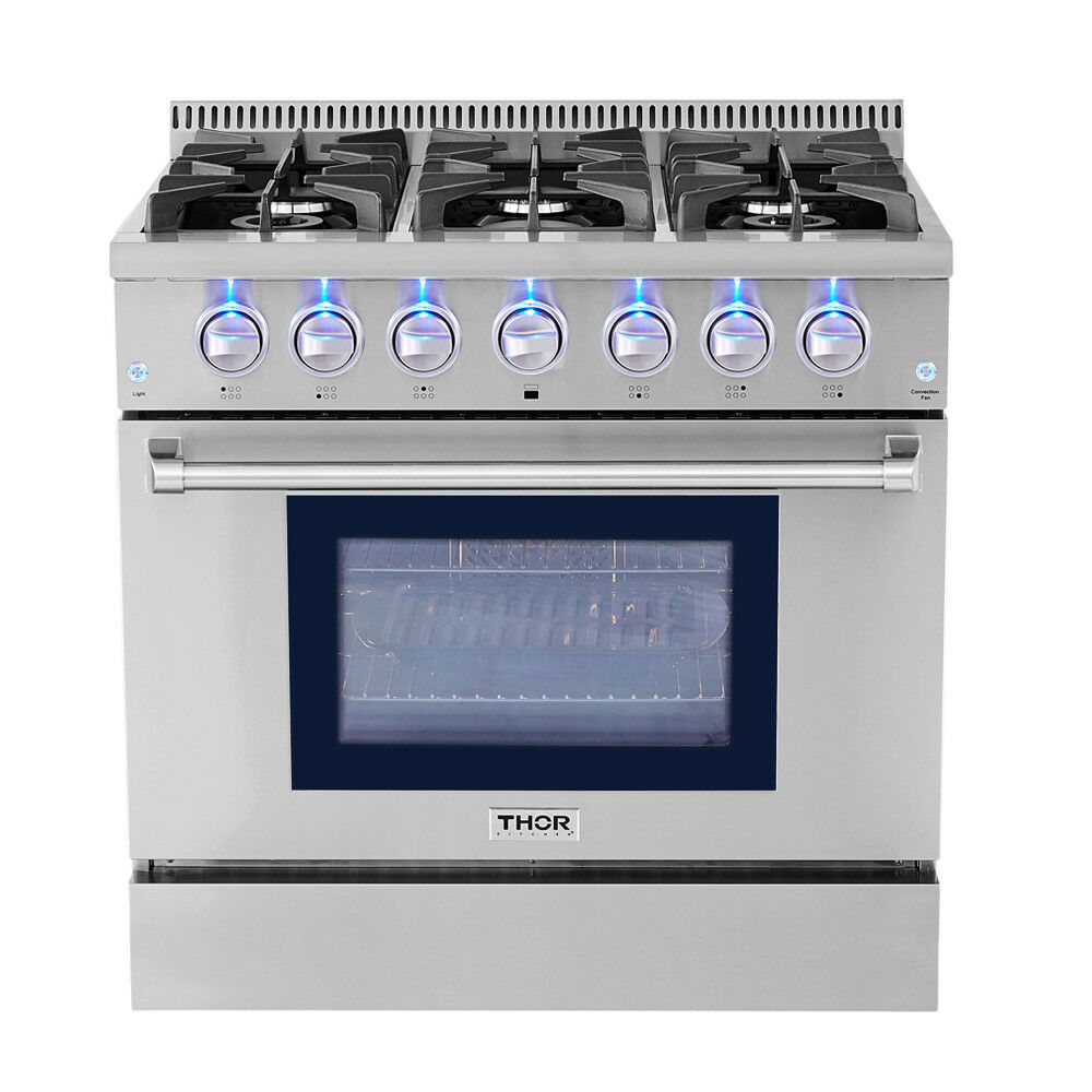 Thor Kitchen 36" Electric Convection Oven Dual Gas Range 6 Burner 5.2Cu HRD3606U 798753109094 eBay
