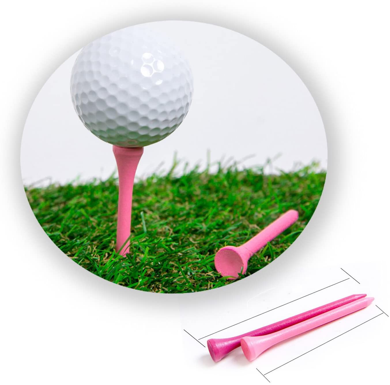 Olink Golf Tees for Women 3 1/4 In Pink 70Pcs & 2 3/4 In