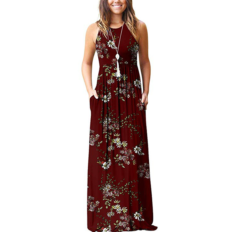 sleeve less maxi dress beach boho dress cocktail wear navy blue paisley printed strap long maxi dress