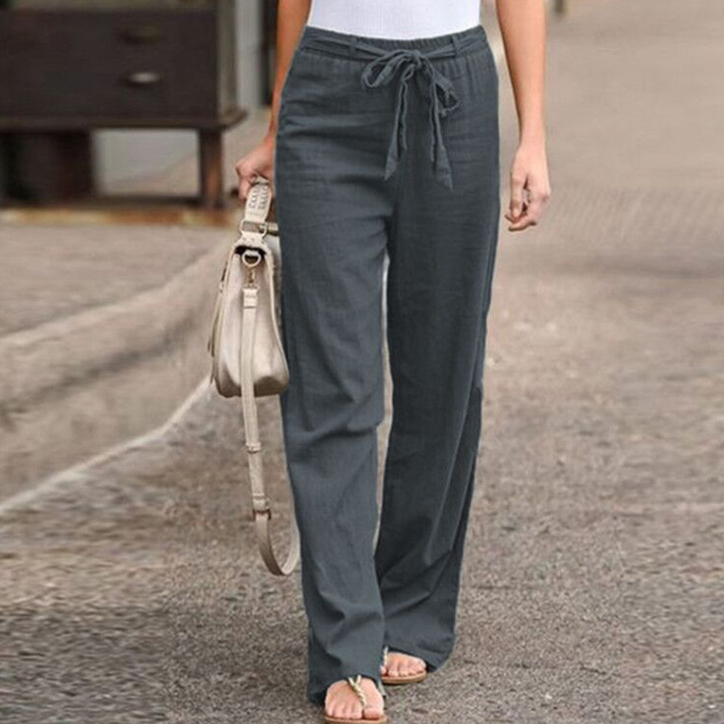 Women's Loose Fit Cotton Linen Trousers 