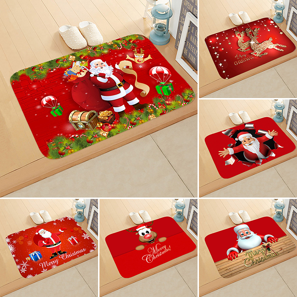 Christmas Door Mat Santa Floor Carpet Outdoor Indoor Rugs Xmas Home Decor USA | eBay