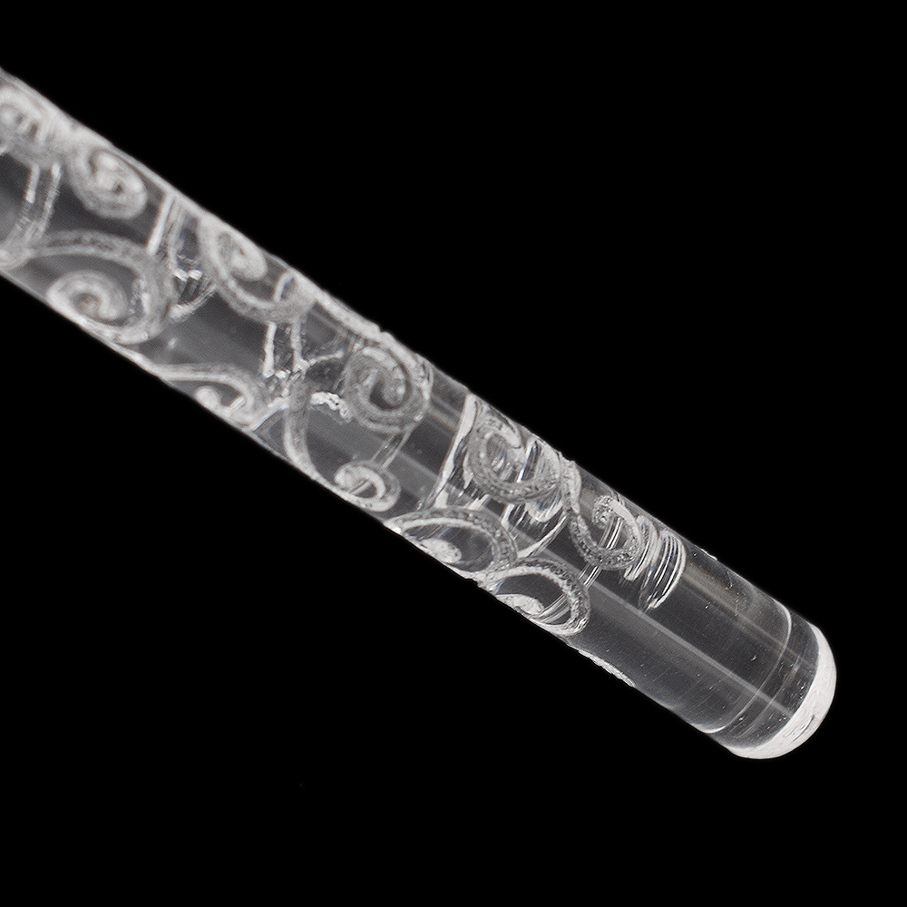 1Pc Clear Acrylic Rolling Pin Embossing Wave Note Clay Texture Fondant Cake Mold 