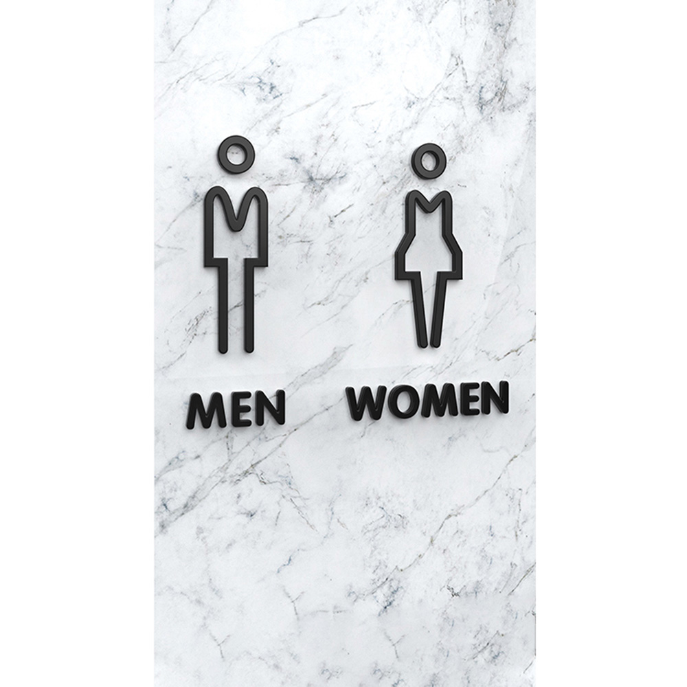 Men Women Toilet Plaque Toilettes Sticker Signs 3D Signage Acrylic WC Bathroom 