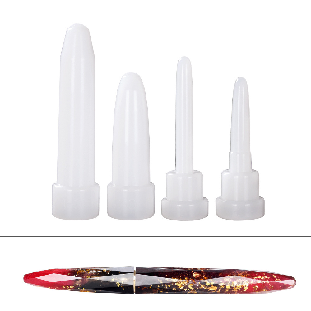 4PCS/SET Pen Resin Casting Silicone Mold UV Epoxy Craft DIY Office Supply Craft 