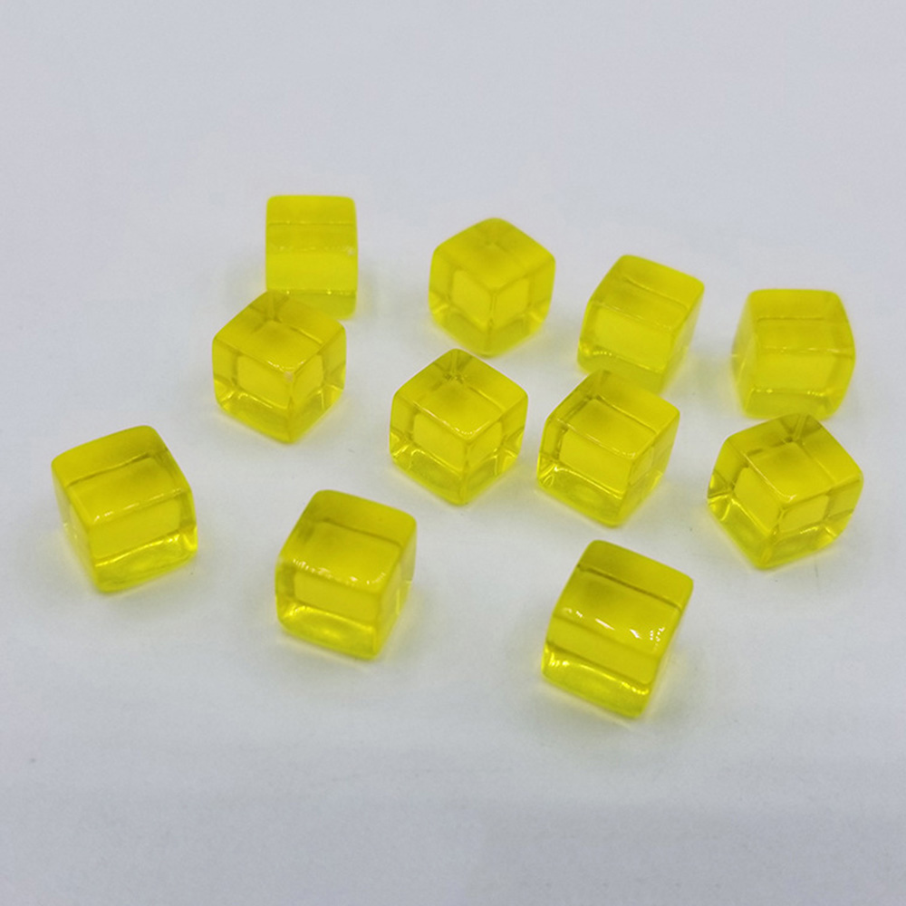100x 10mm Acrylic Transparent Blank Cube Corner Dice Pieces Part Board Game Toy 