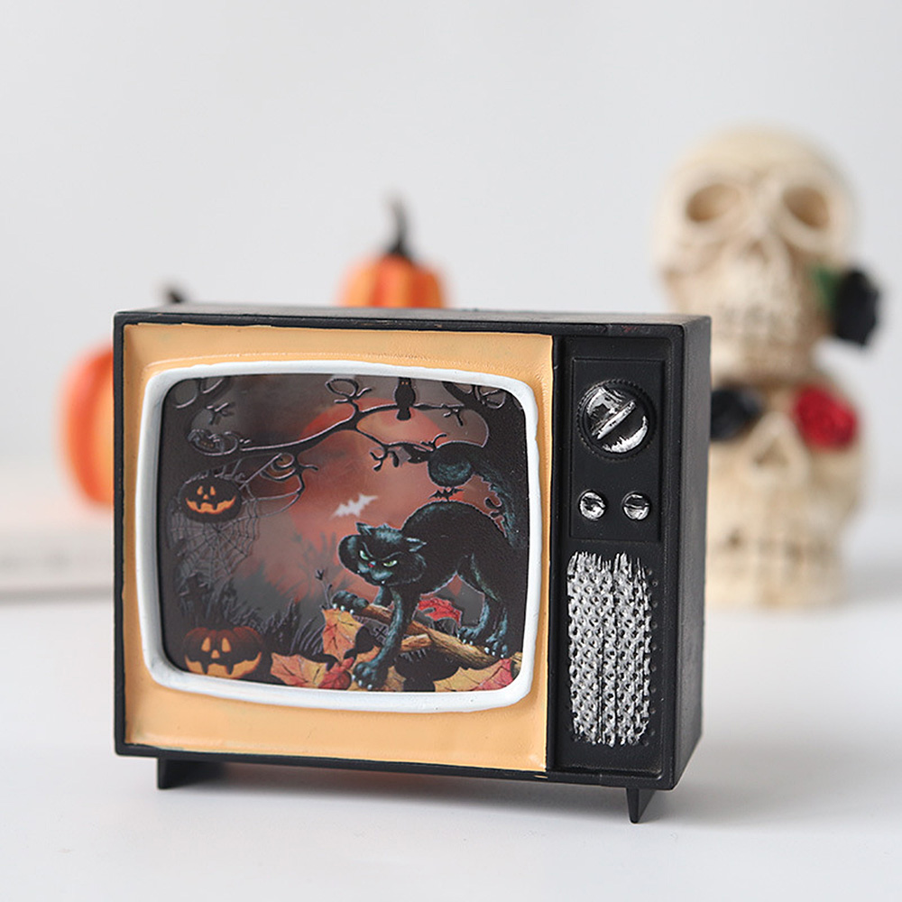 thumbnail 11 - 1pc Halloween Decorations Retro TV LED Electronic Candle Light Glowing Ornament