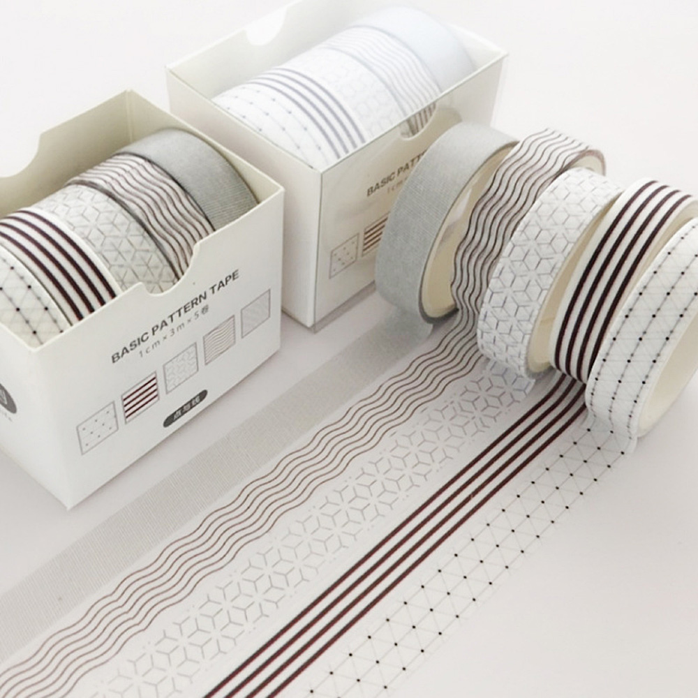 5Roll Washi Tape Set Masking Tape Cute Stickers School Gift Decor
