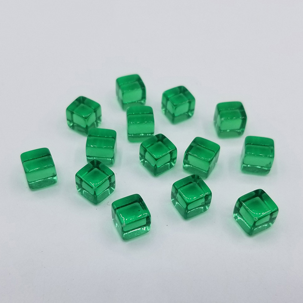 100x 8mm Transparent Cube Square Crystal Dice Toy Chess Piece For Puzzle Game 