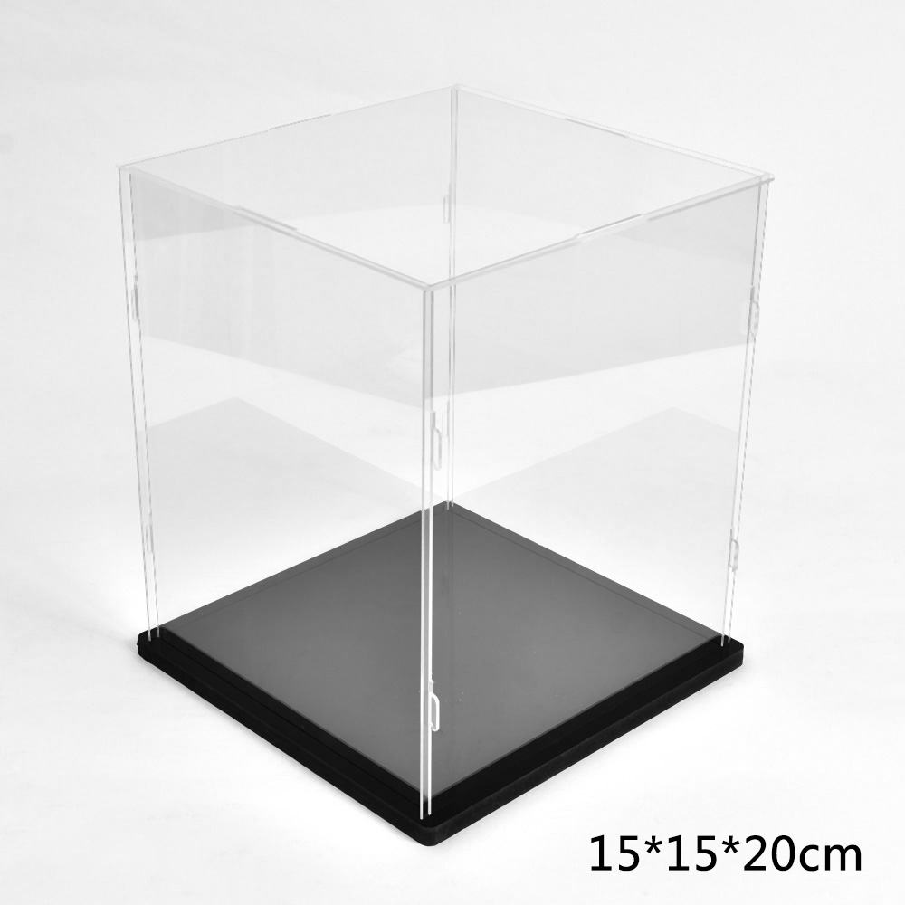 Lighted Acrylic Display Case Plastic Box Dustproof Toys Minifigures Protection 