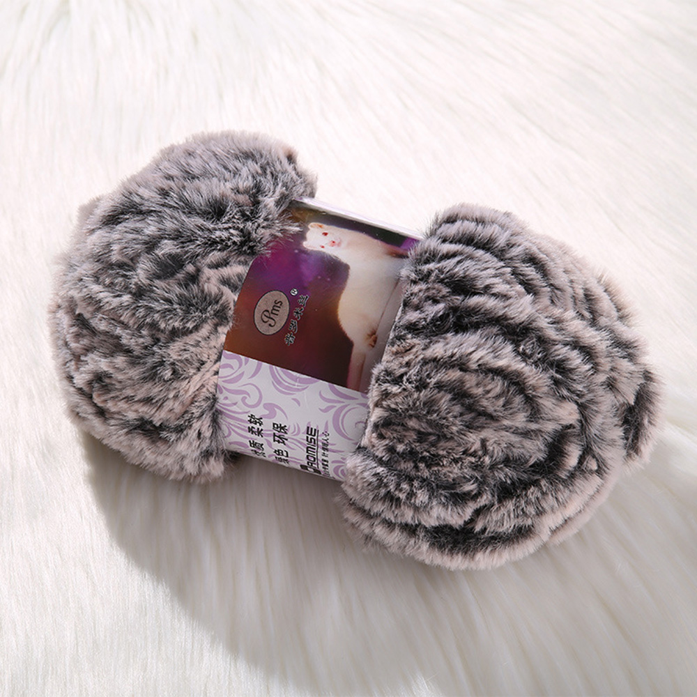 Faux Mink Wool Thick Yarn Crochet Hand Knitted Plush Scarves Blankets  Supplies