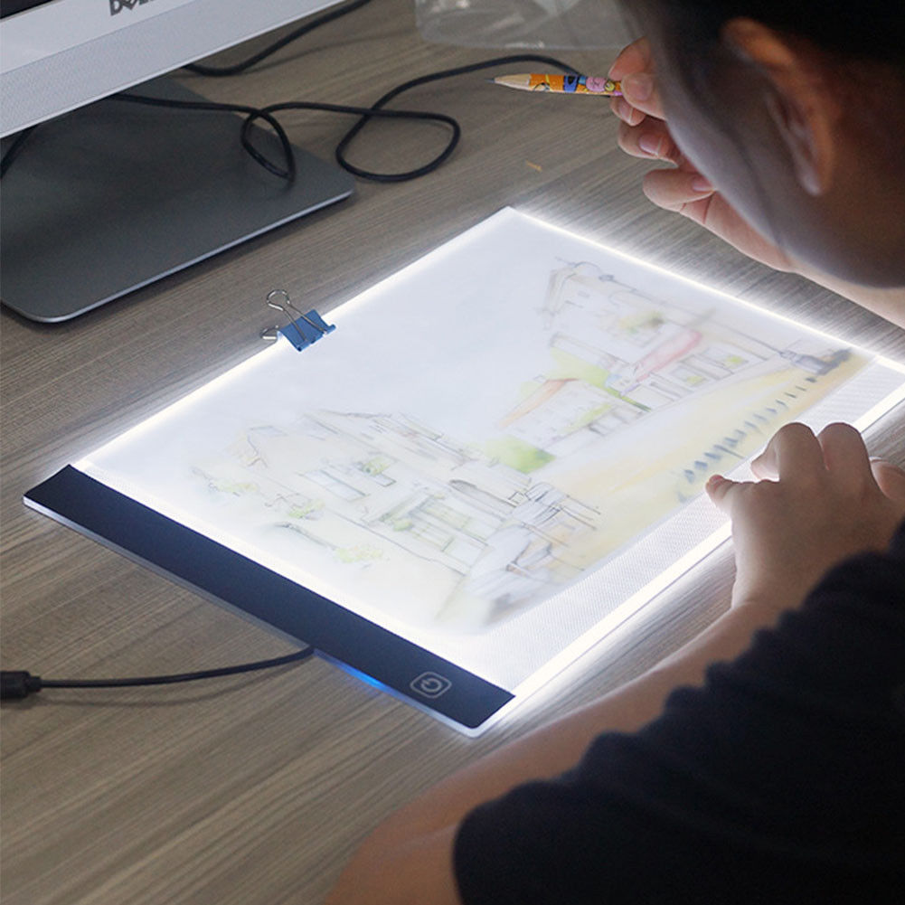 LED Light Graphic Tablet For Drawing Board Panel Luminous Stencil Tracing A4 Pad