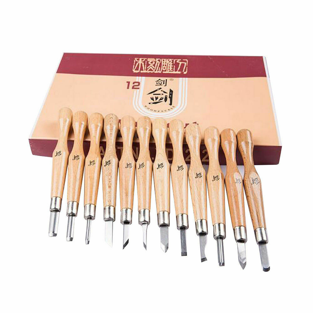 Wood Carving Hand Chisel Tools Set Woodworking Professional Gouges Steel US