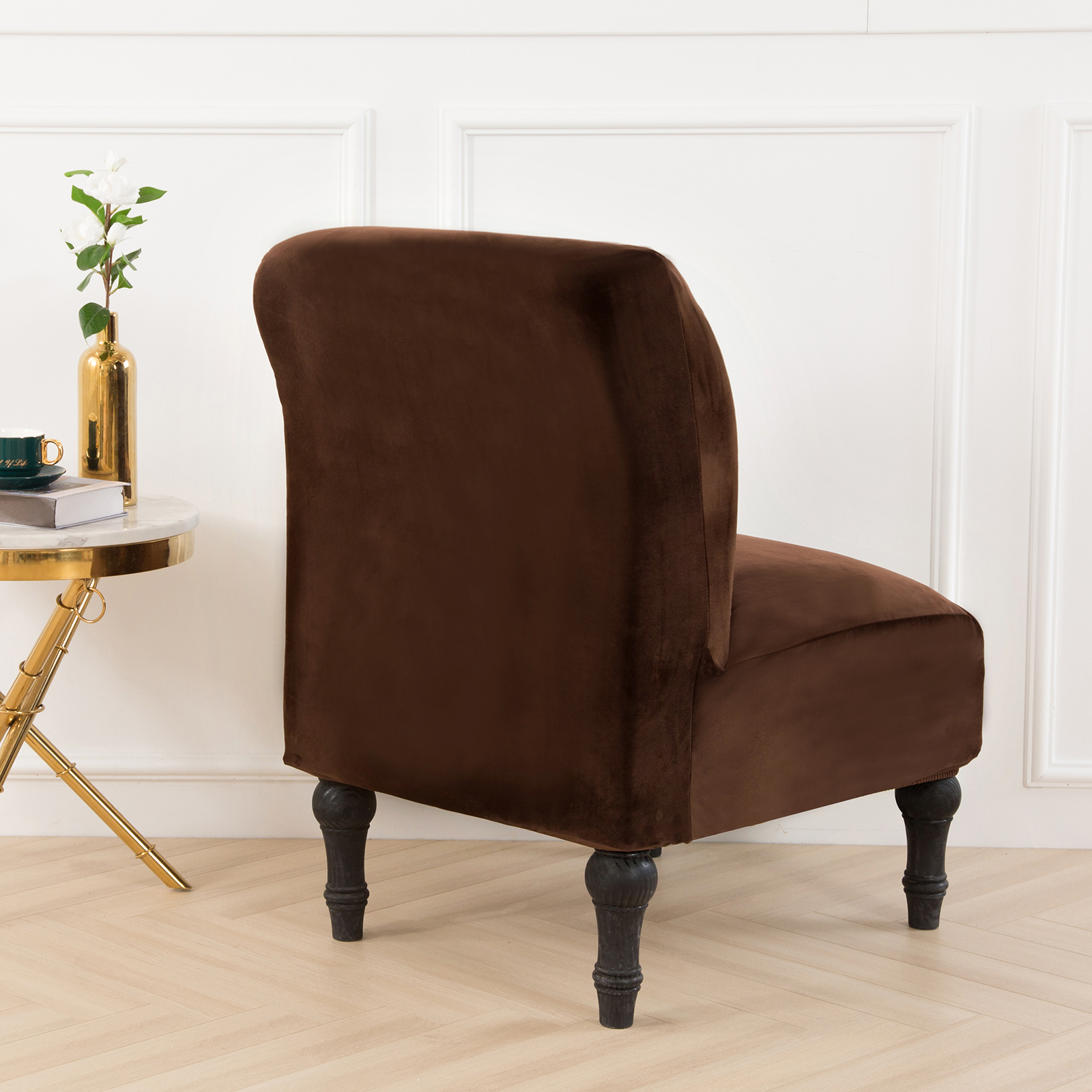 Armless Accent Chair Cover Velvet Slipcovers Elastic Spandex Modern Home Decor eBay