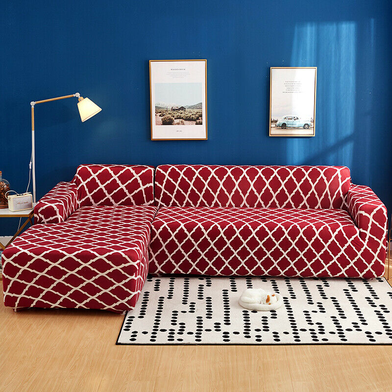 STRETCH CHAIR LOVESEAT L Shape Sofa Covers 1 2 3 4 Seater Couch Cover