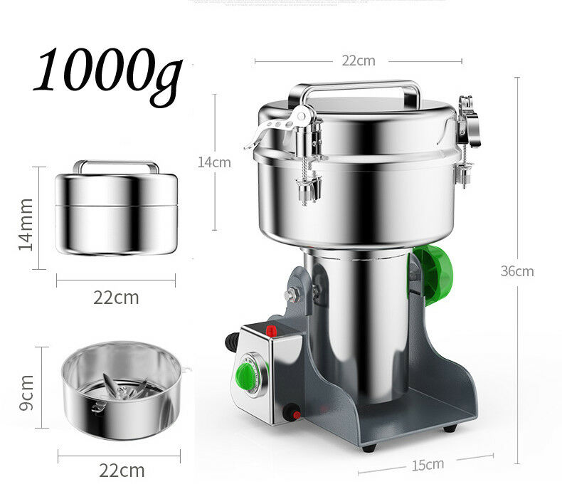 Electric Herbal Grain Mill Machine Ultra-fine Powder Crusher for Commercial&Home 